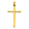 14kt Yellow Gold 1 3/16in Hollow Rounded Cross