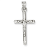 14kt White Gold 1in Hollow 3-D Crucifix Pendant