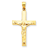 14kt Yellow Gold 1 1/4in Polished Hollow Crucifix Pendant