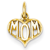14kt Yellow Gold 3/8in MOM Heart Charm