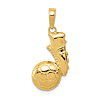 14k Yellow Gold Soccer Shoe and Ball Pendant