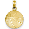 14kt Yellow Gold 1/2in Basketball Charm