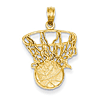 Basketball Swish Pendant 3/4in 14k Yellow Gold