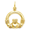 14kt Yellow Gold 1/2in Polished Claddagh Charm
