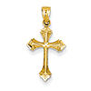 14kt Gold 11/16in Diamond-cut Passion Cross Charm