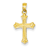 14kt Yellow Gold 3/4in Budded Cross Charm