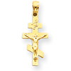 14kt Yellow Gold 3/4in Eastern Orthodox Crucifix