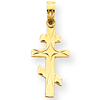14kt Yellow Gold 3/4in Eastern Orthodox Cross Pendant