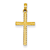 14k Yellow Gold 7/8in Latin Cross Pendant