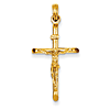 14kt Yellow Gold 1in INRI Crucifix Pendant with Beveled Tips