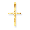 14kt Yellow Gold 1in INRI Slender Crucifix Pendant