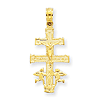 14k Yellow Gold Small Cara Vaca Crucifix Pendant