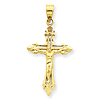 14kt Yellow Gold 15/16in Diamond-cut Crucifix
