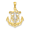 14kt Two-Tone Gold 1 1/2in Mariner's Cross Pendant