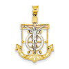 14kt Tri-color Gold 1 1/16in Mariner's Cross Pendant