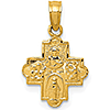 14kt Yellow Gold 1/2in Miniature Four Way Medal