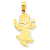 14k Yellow Gold Little Girl Angel Pendant 11/16in