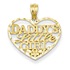 Daddy's Little Girl Pendant 3/4in 14k Yellow Gold