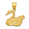 14k Yellow Gold Diamond-cut Swan Pendant
