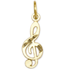 14kt Yellow Gold 1/2in Treble Clef Charm