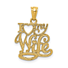 14k Yellow Gold I Love My Wife Pendant 5/8in