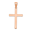 14k Rose Gold Smooth Latin Cross Pendant 1 1/4in