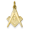 14kt Yellow Gold 5/8in Masonic G Compass and Square Charm
