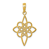 14k Yellow Gold Pointed Celtic Knot Pendant 7/8in