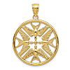 14k Yellow Gold Flock of Doves in Circle Pendant