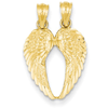 14k Yellow Gold Break Apart Angels Wings Charm 5/8in