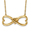14k Yellow Gold Infinity Wrapped Heart Necklace 18in