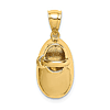 14k Yellow Gold Polished 3D Baby Shoe Pendant 5/8in