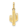 14k Yellow Gold Cactus CZ Pendant 1/2in