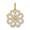 14k Yellow Gold CZ Clover Pendant 1/2in