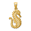 14k Yellow Gold Seahorse Pendant 3/4in