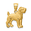 14k Yellow Gold Boxer Dog Pendant 5/8in