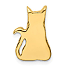 14k Yellow Gold Cat Silhouette Chain Slide 11/16in
