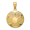 14k Yellow Gold Soccer Pendant 5/8in