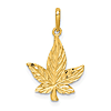 14k Yellow Gold Diamond-Cut Leaf Pendant 1/2in