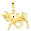 14kt Yellow Gold 3/4in Taurus Zodiac Pendant