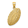 14k Yellow Gold Football Pendant 3/4in