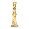 14k Yellow Gold Lighthouse Pendant 3/4in