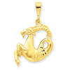 14kt Yellow Gold 1in Capricorn Zodiac Pendant