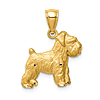 14k Yellow Gold Mini Schnauzer Pendant 1/2in