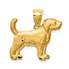 14k Yellow Gold Beagle Pendant 5/8in