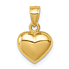 14k Yellow Gold Polished Heart Charm Open Back 1/4in