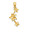 14k Yellow Gold Stars Pendant 3/4in