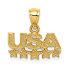 14k Yellow Gold USA Pendant with Stars 1/4in