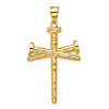 14k Yellow Gold Nails Cross Pendant With Polished and Textured Finish 1in