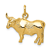 14k Yellow Gold Steer Pendant